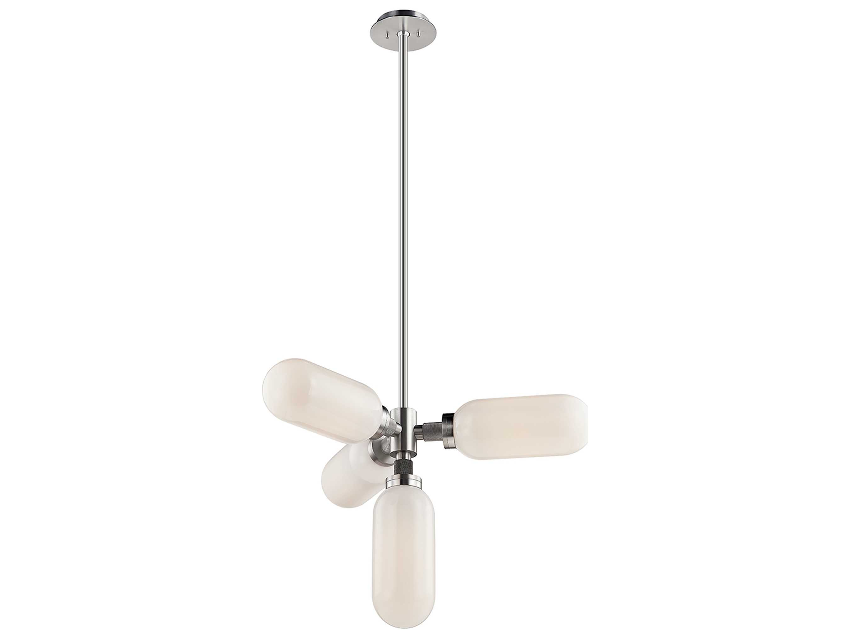 Troy Lighting Annex 4-Light Anodized Aluminum Silver Glass Cylinder Chandelier