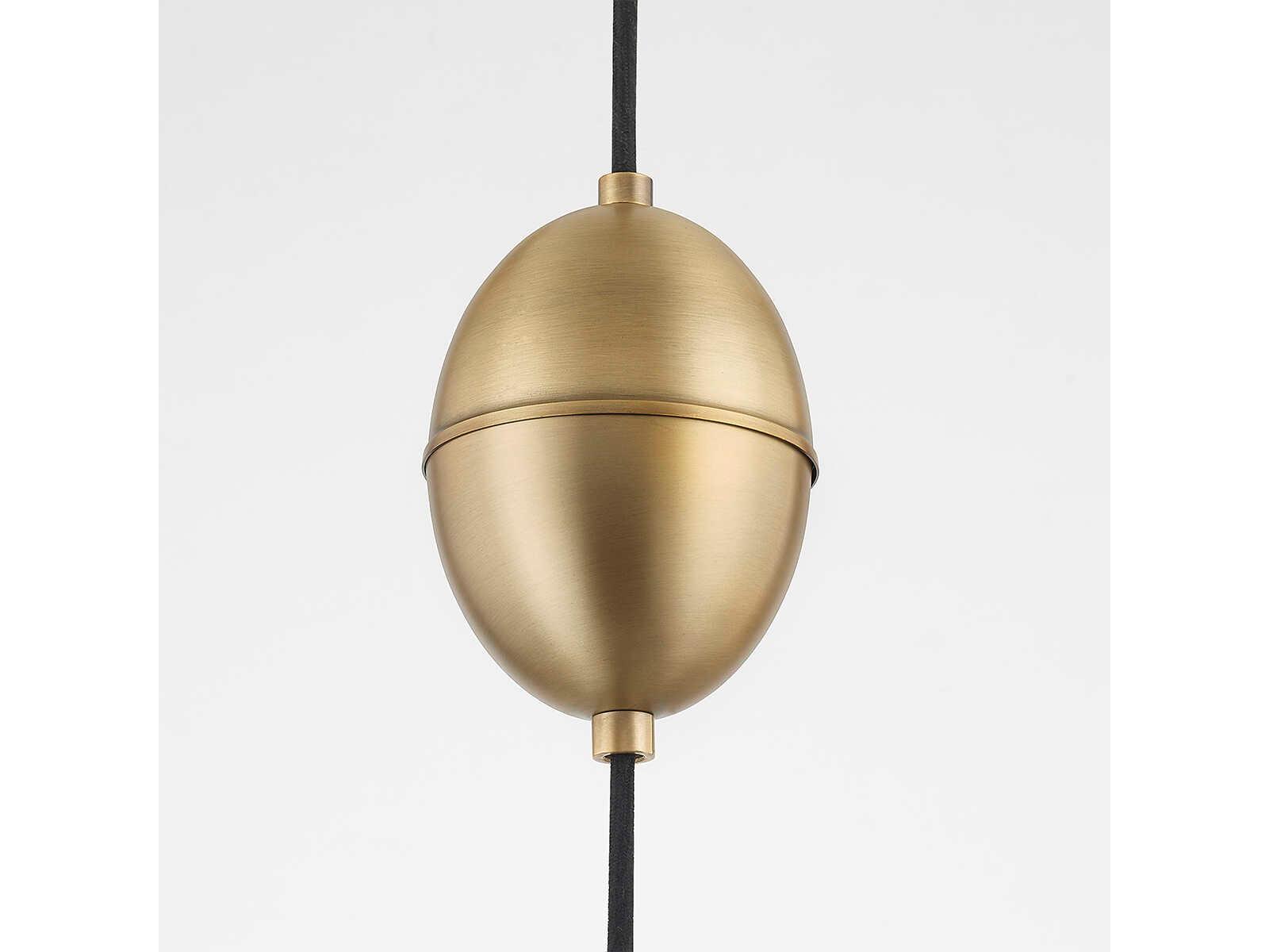 Troy Lighting Fontana 1-Light Patina Brass White Pendant