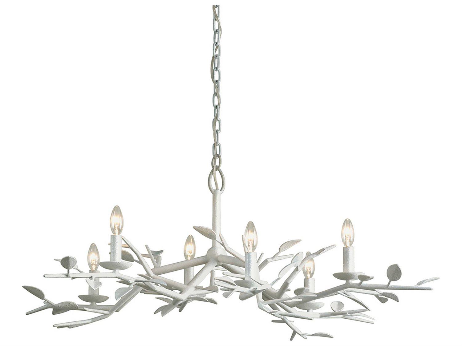Troy Lighting Aubrey 6-Light Gesso White Candelabra Chandelier