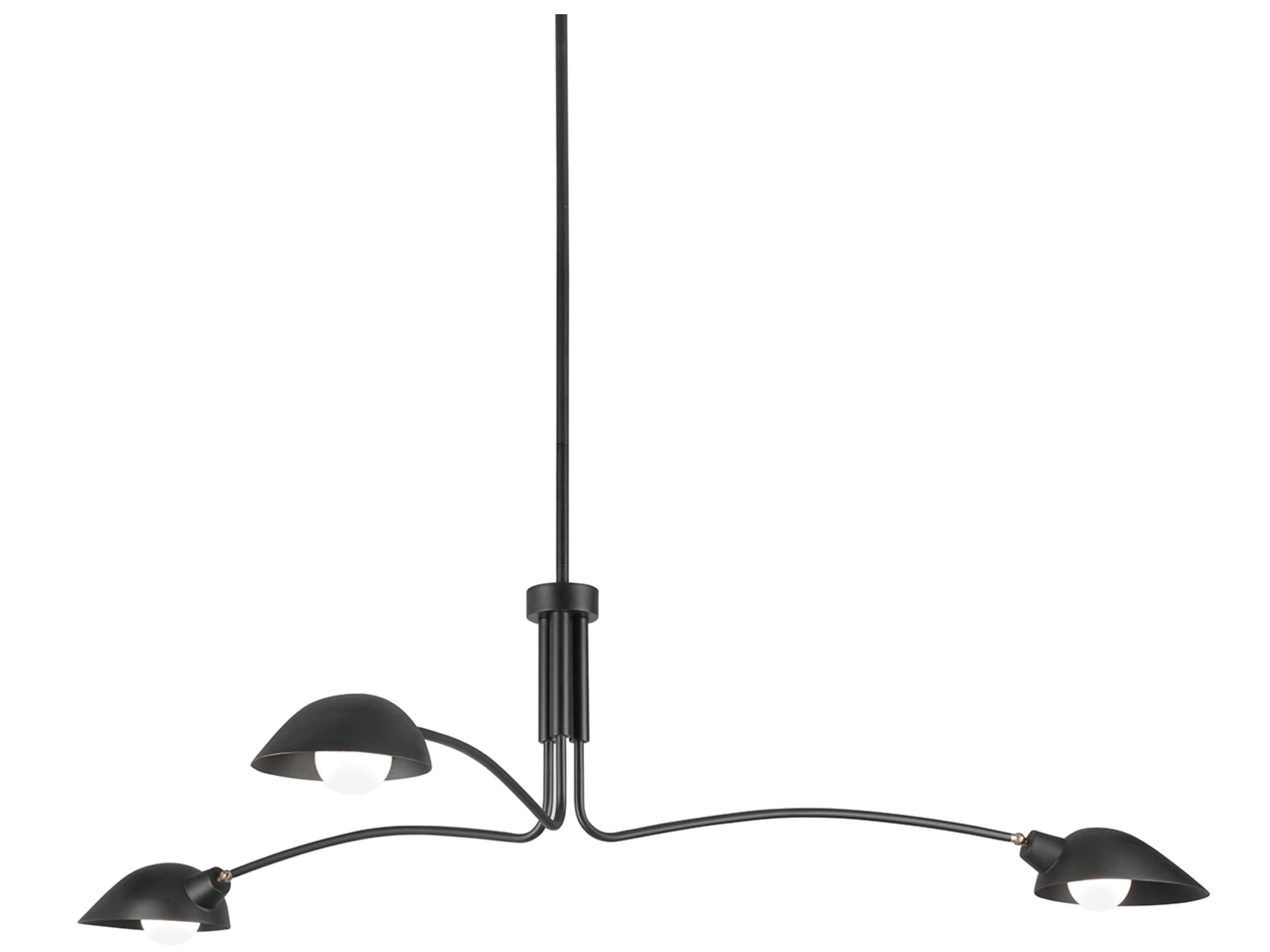 Troy Lighting Leo 3-Light Satin Black Chandelier