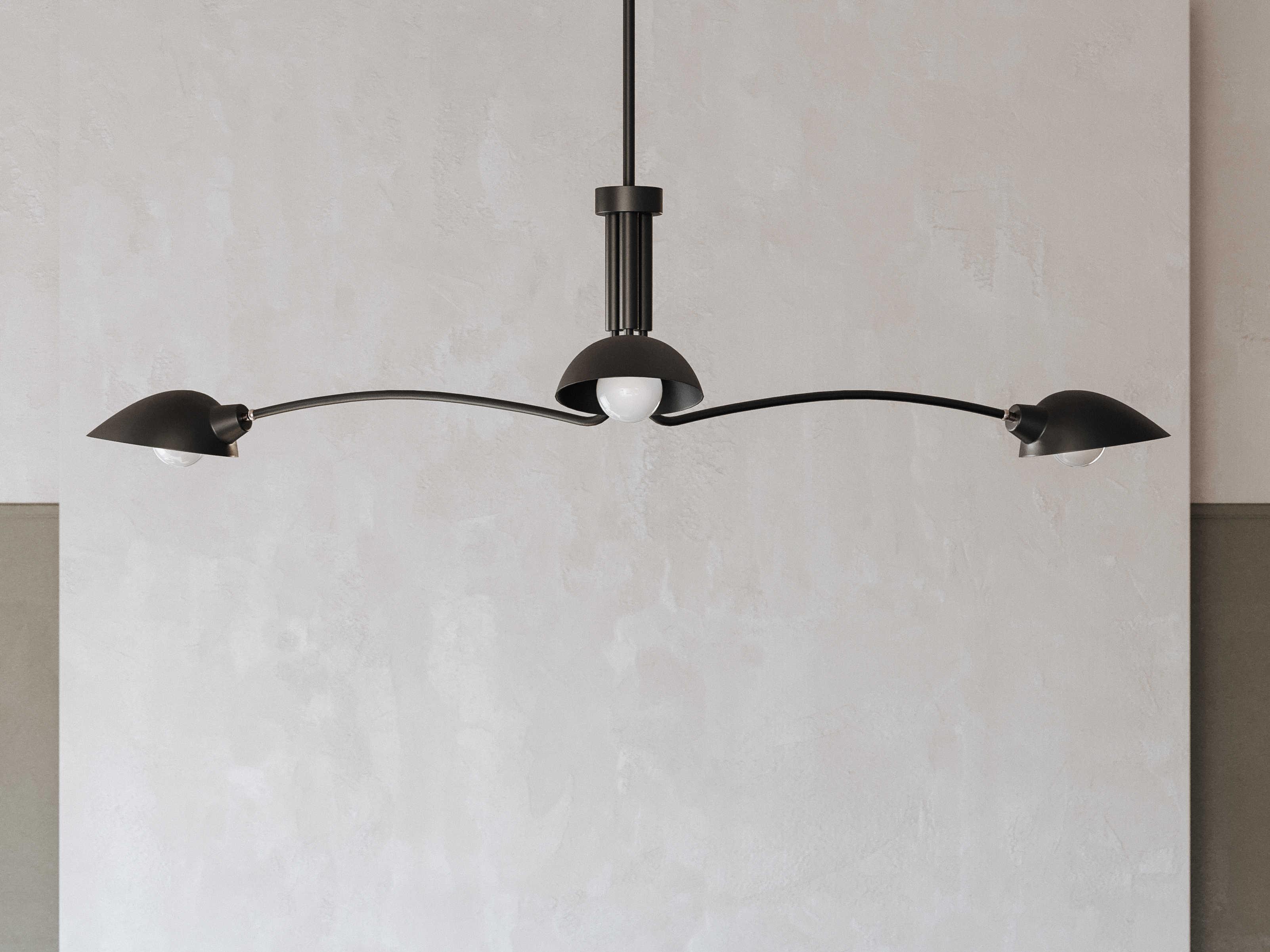 Troy Lighting Leo 3-Light Satin Black Chandelier