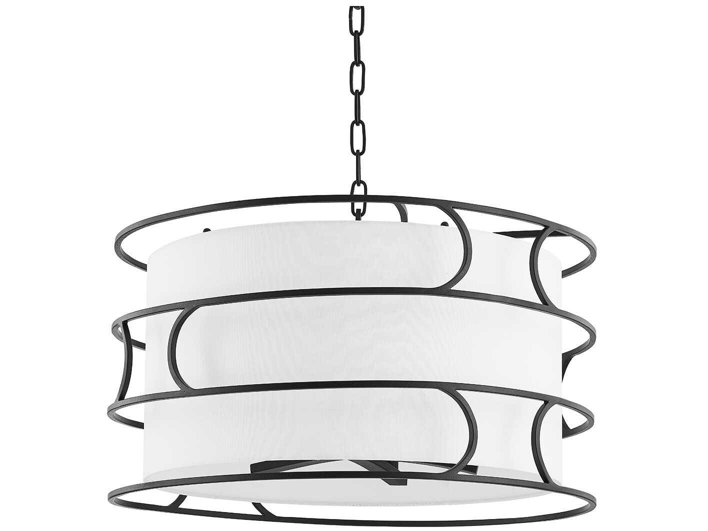 Troy Lighting Reedley 5-Light Forged Iron Black Candelabra Drum Chandelier