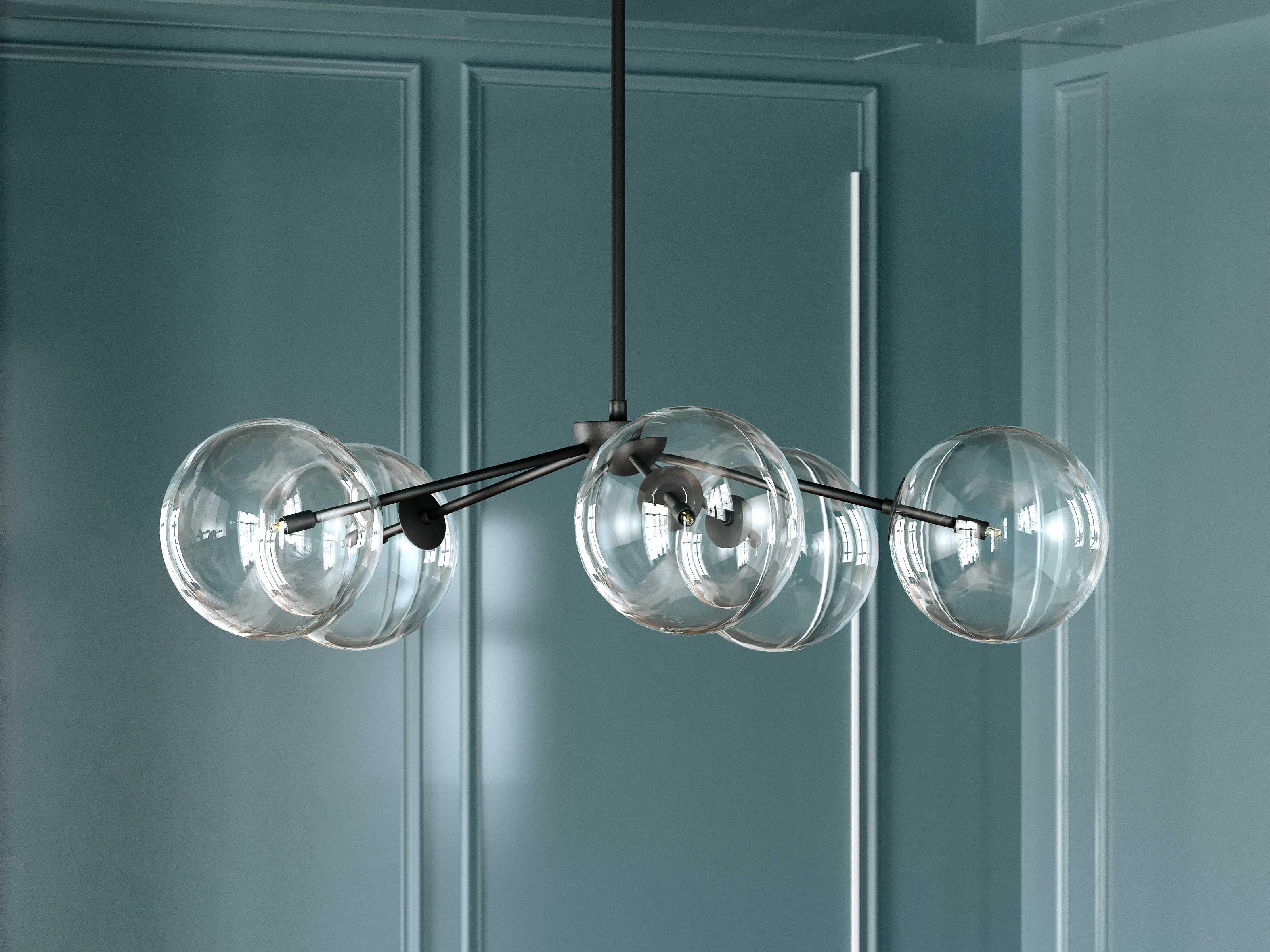 Troy Lighting Madrid 5-Light Soft Black Glass Globe Chandelier