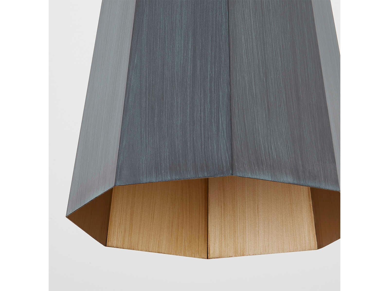 Troy Lighting Huntley 1-Light Patina Brass Gray Mini Pendant