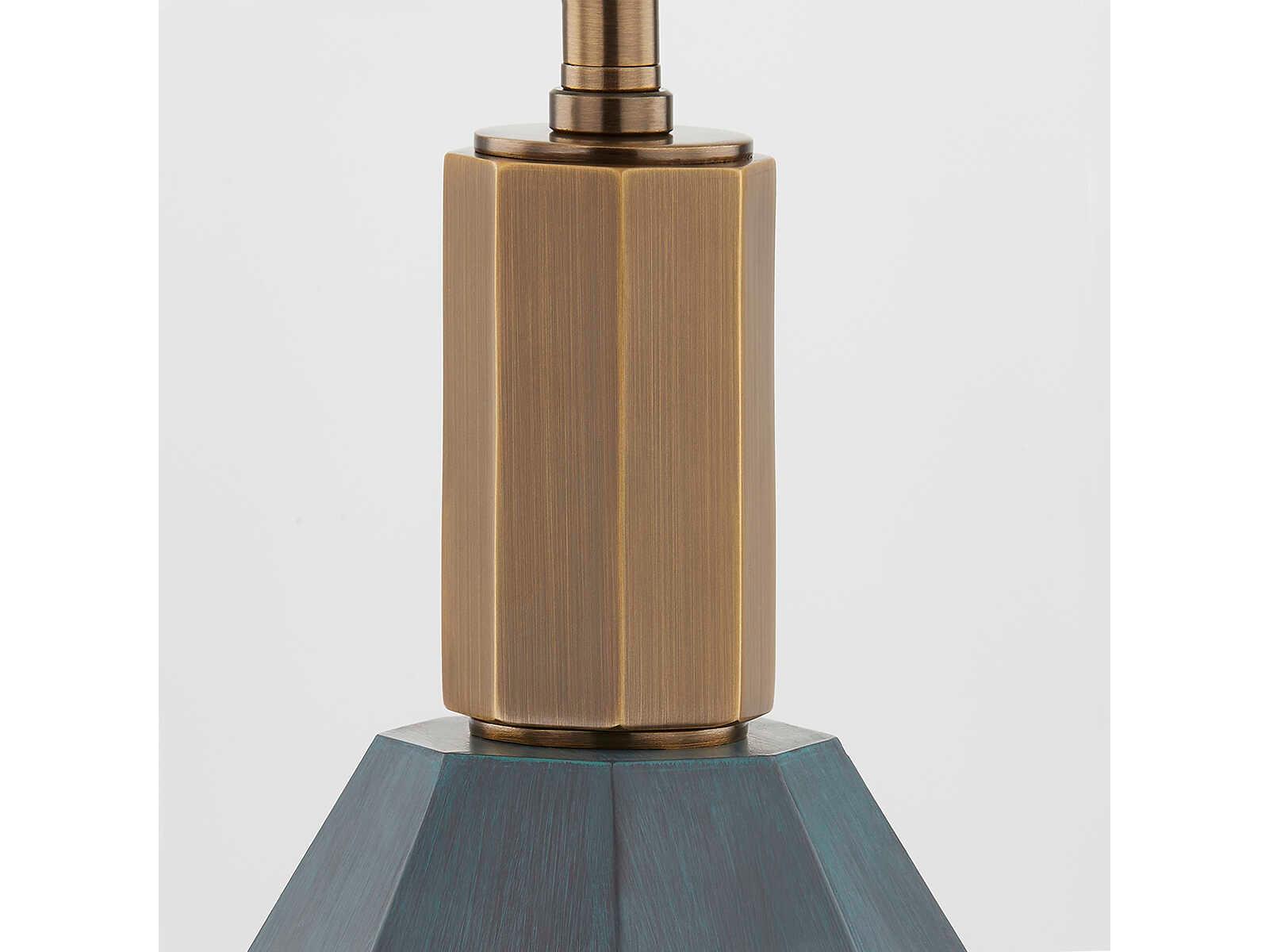 Troy Lighting Huntley 1-Light Patina Brass Gray Pendant