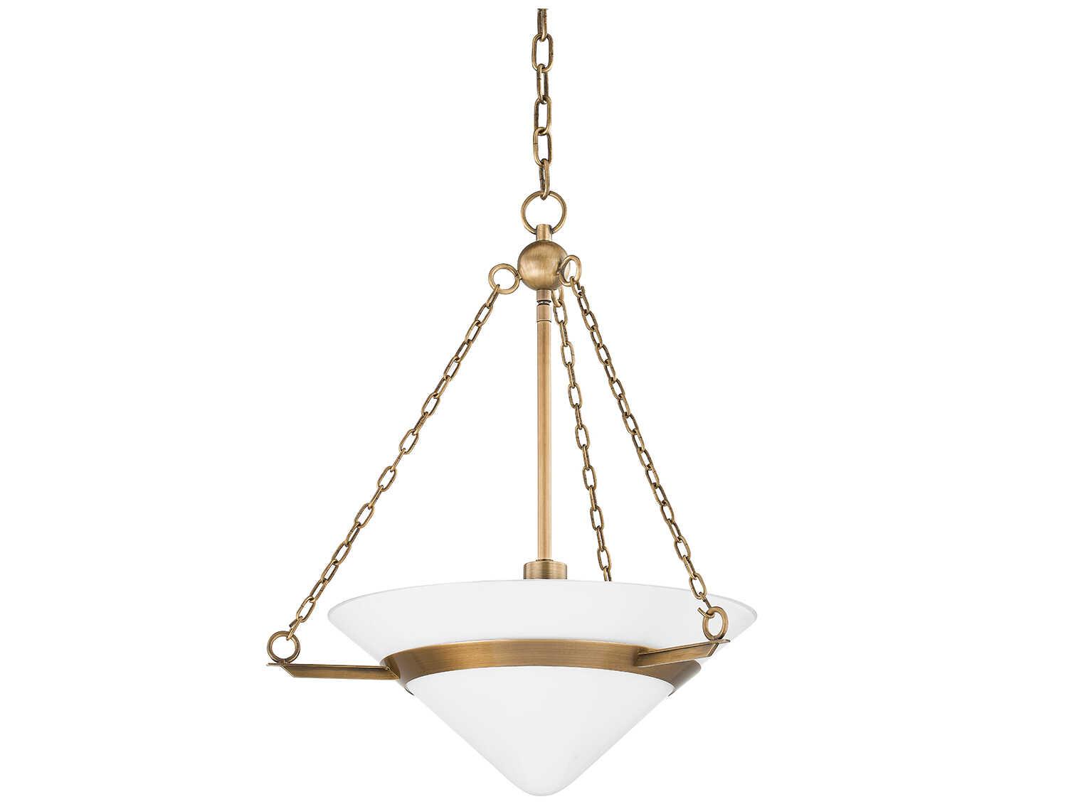 Troy Lighting Amador 1-Light Patina Brass Glass Pendant