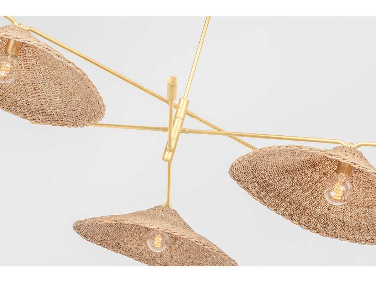 Troy Lighting Valier 3-Light Vintage Gold Leaf Brass Chandelier