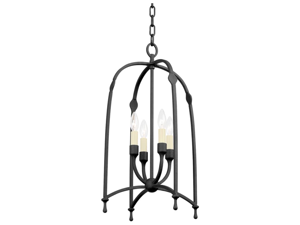 Troy Lighting Rhett 4-Light Black Iron Candelabra Chandelier