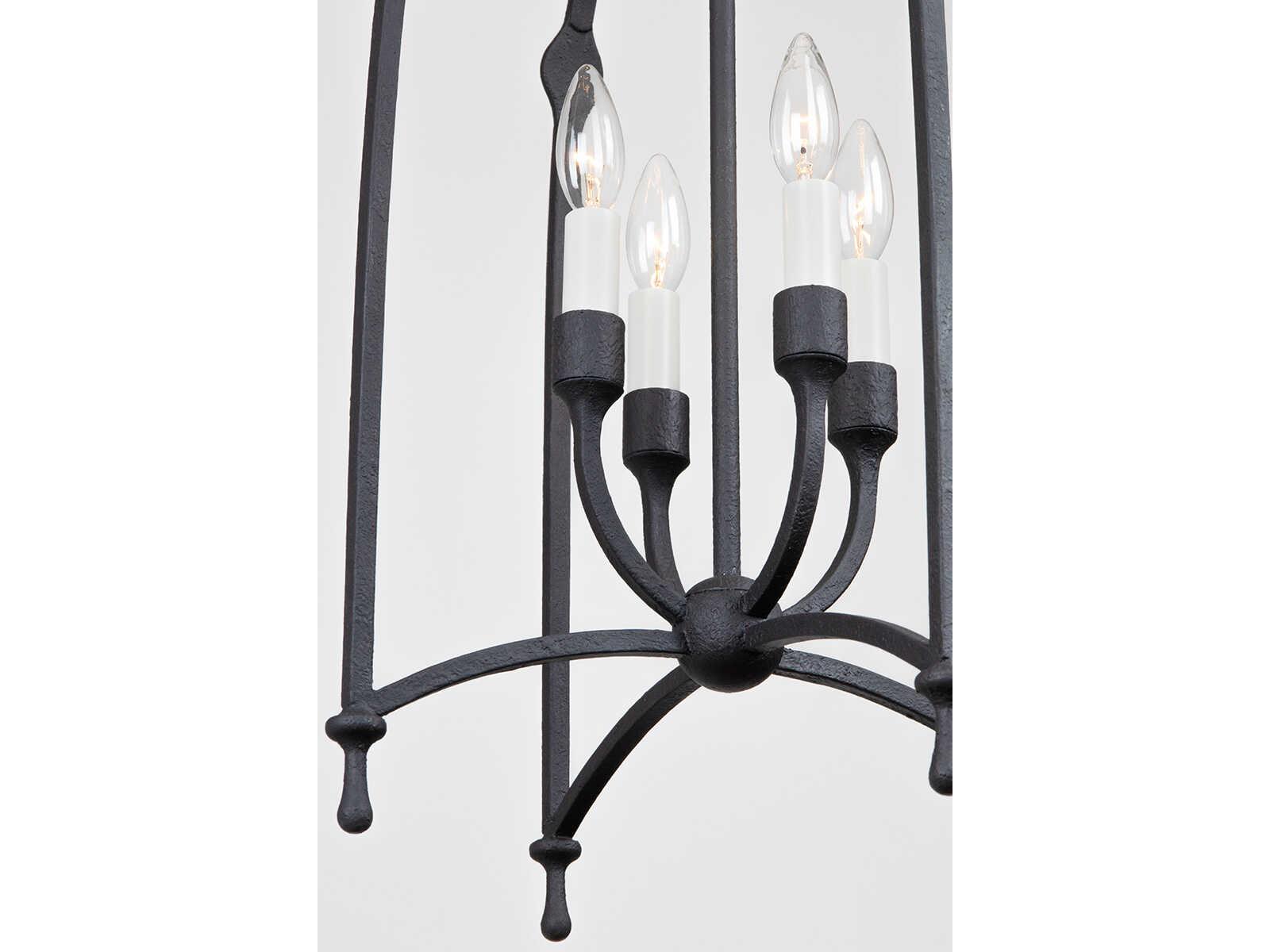 Troy Lighting Rhett 4-Light Black Iron Candelabra Chandelier