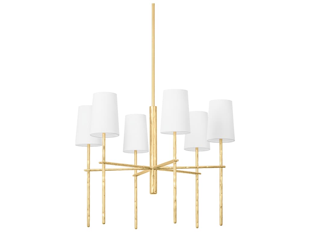 Troy Lighting River 6-Light Vintage Gold Leaf Empire Chandelier