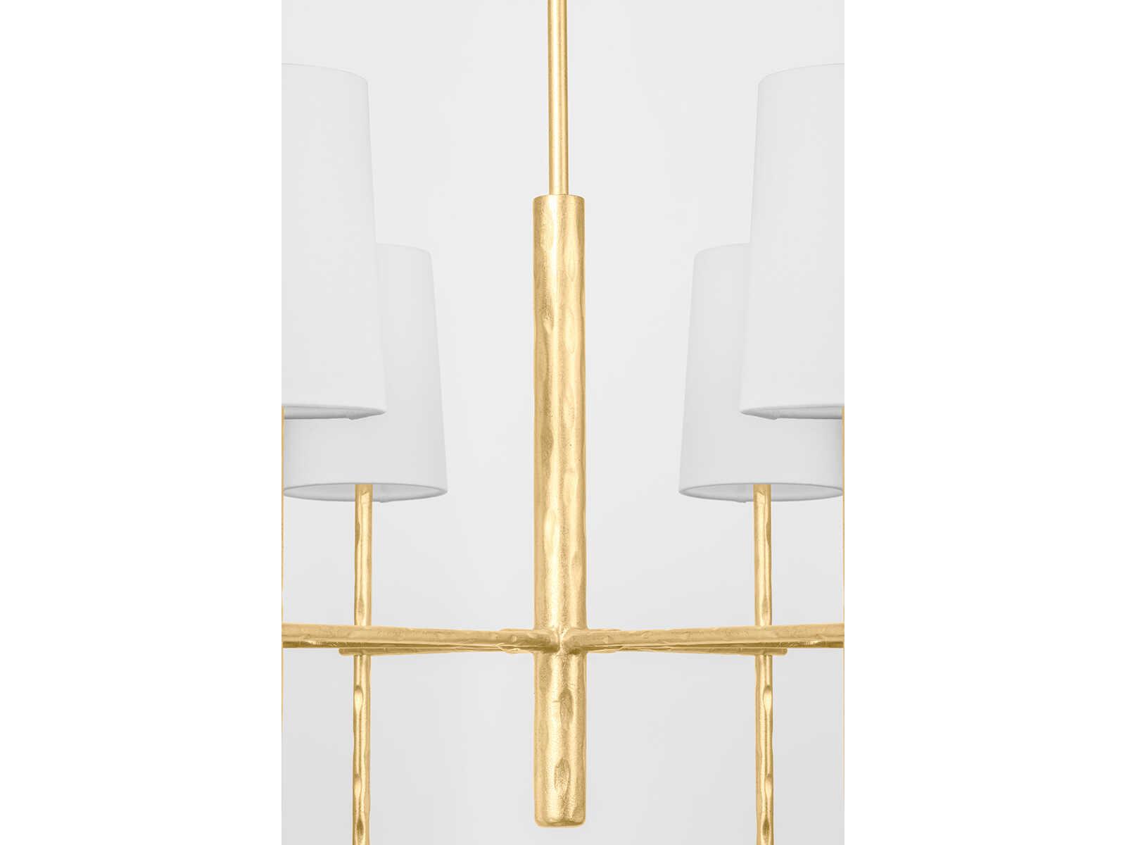 Troy Lighting River 6-Light Vintage Gold Leaf Empire Chandelier