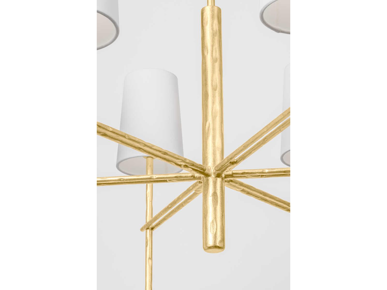 Troy Lighting River 6-Light Vintage Gold Leaf Empire Chandelier