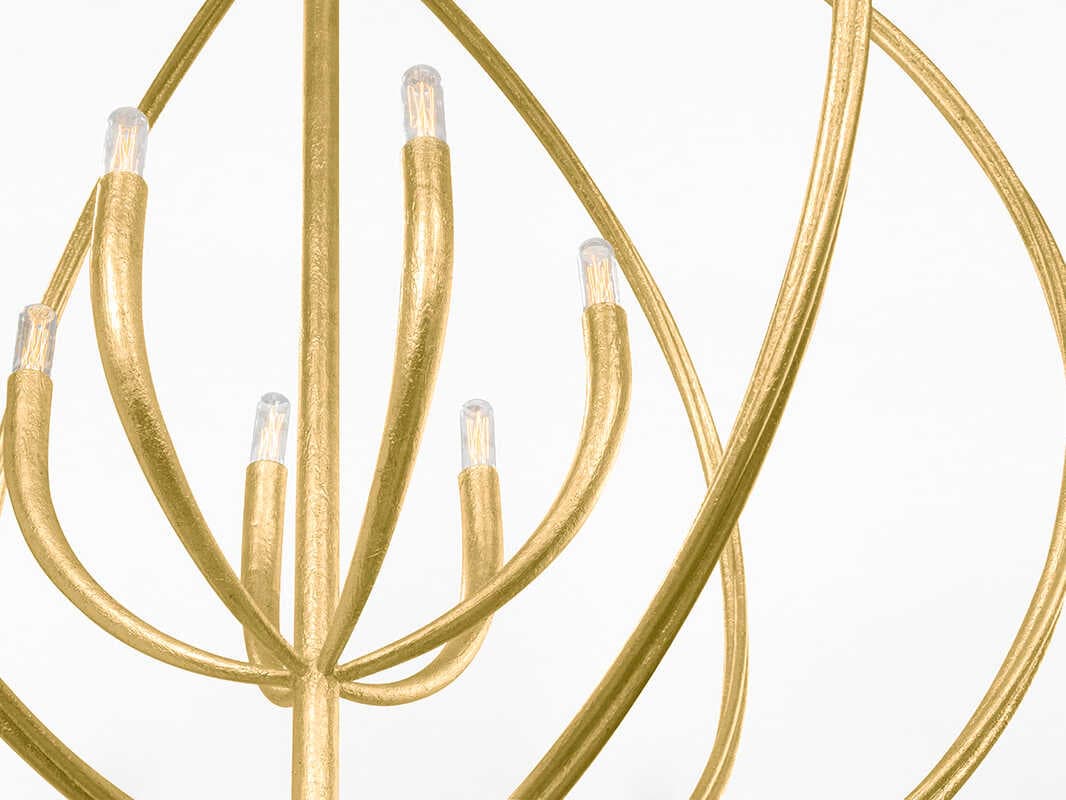 Troy Lighting Fillea 5-Light Vintage Gold Leaf Globe Chandelier