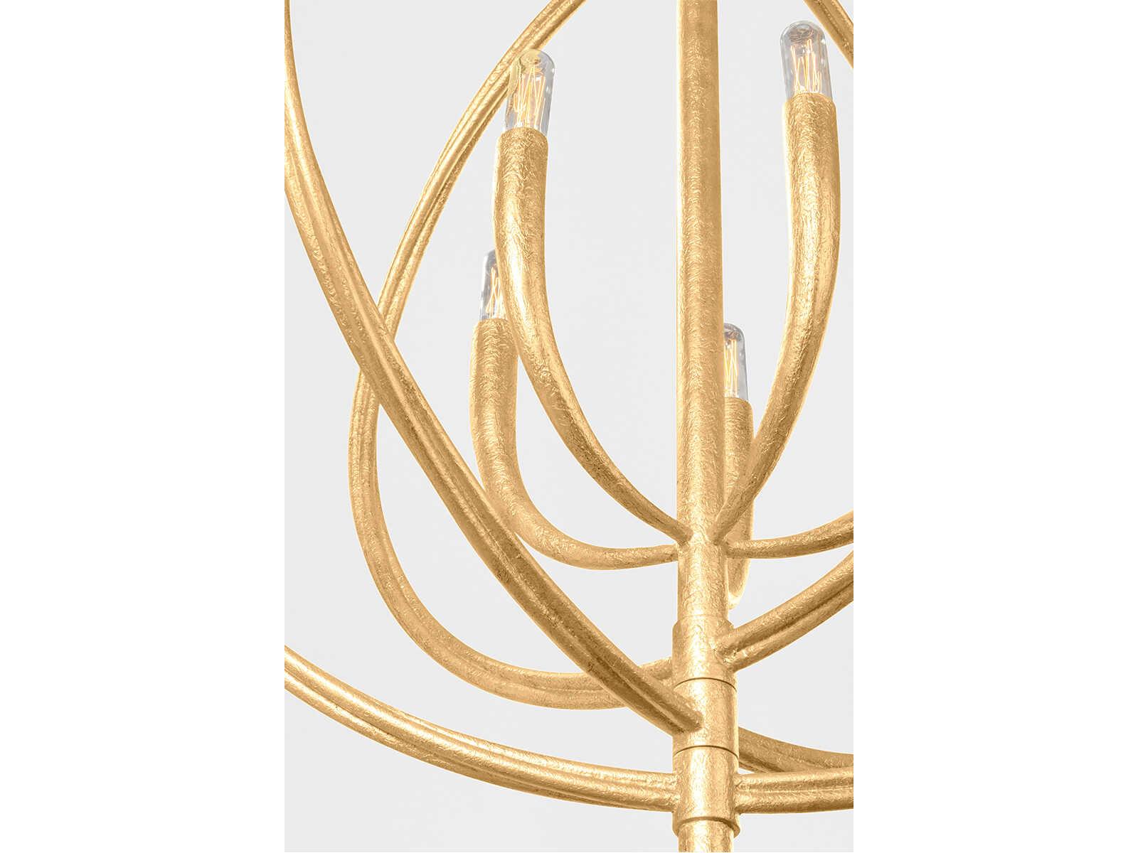 Troy Lighting Fillea 5-Light Vintage Gold Leaf Globe Chandelier