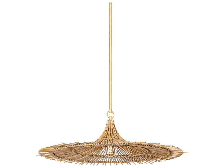Troy Lighting Costa Mesa 1-Light Vintage Gold Leaf Pendant