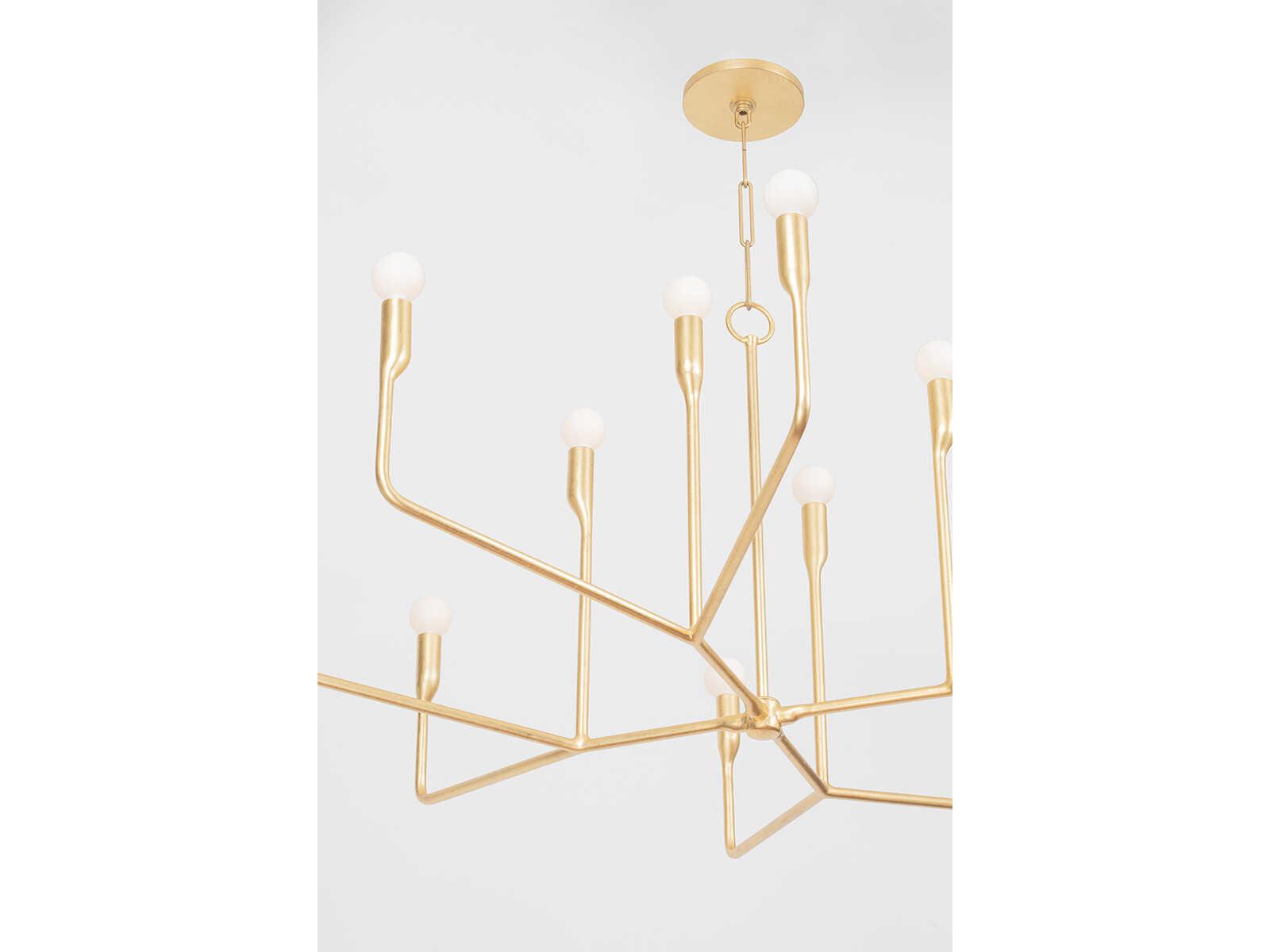 Troy Lighting Norman 9-Light Vintage Gold Leaf Candelabra Chandelier