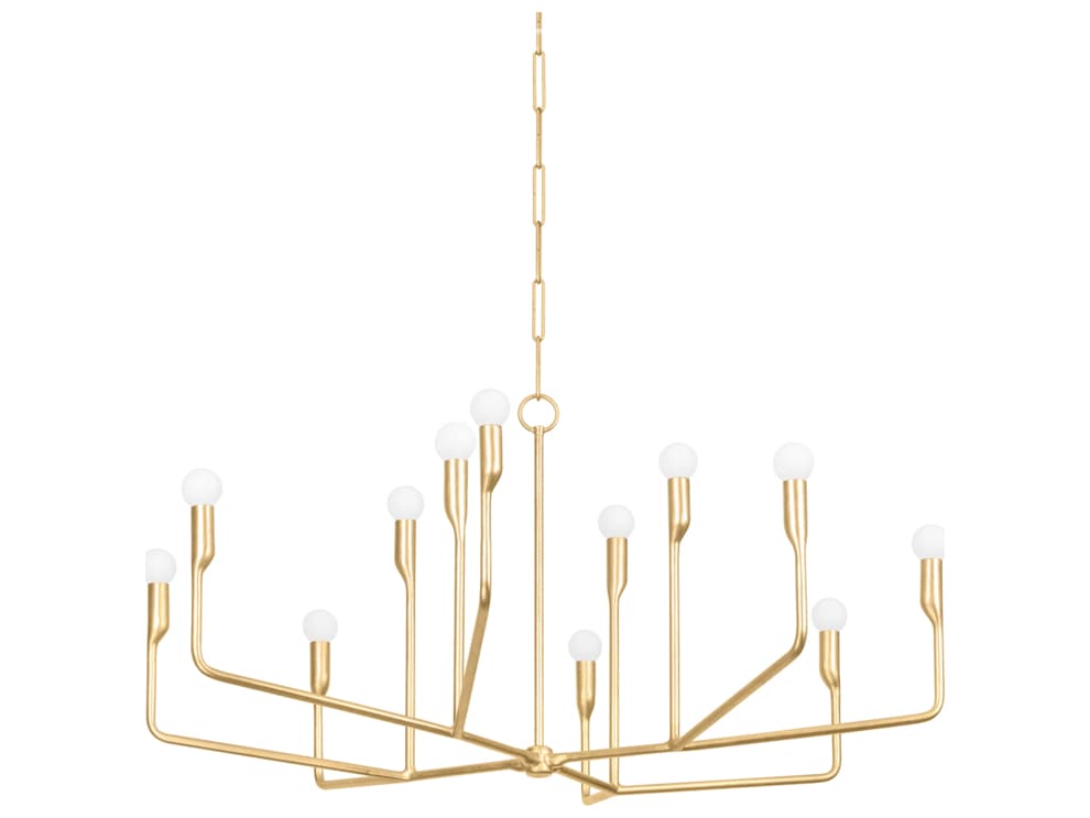 Troy Lighting Norman 12-Light Vintage Gold Leaf Candelabra Chandelier