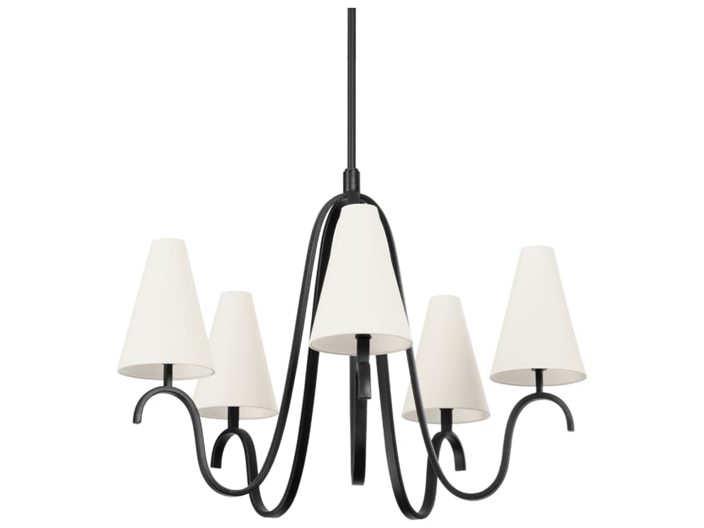 Troy Lighting Melor 5-Light Forged Iron Black Candelabra Empire Chandelier