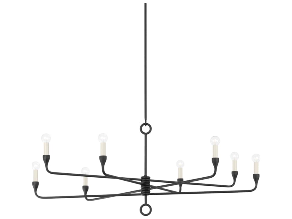 Troy Lighting Orson 8-Light Black Iron Candelabra Chandelier