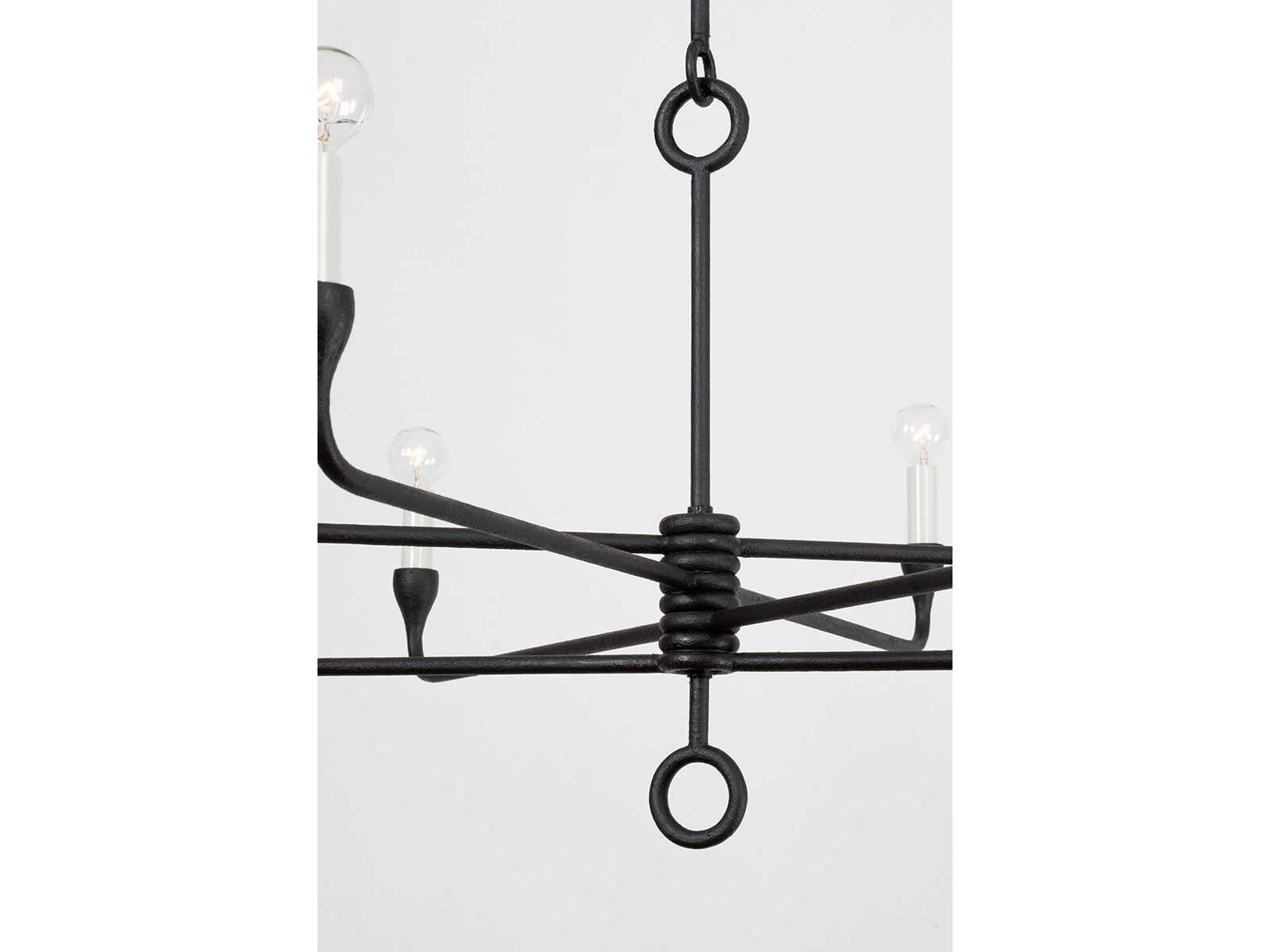 Troy Lighting Orson 8-Light Black Iron Candelabra Chandelier