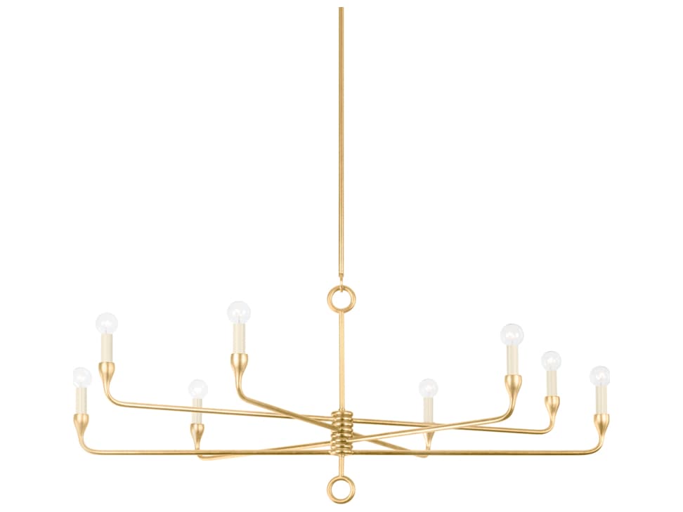 Troy Lighting Orson 8-Light Vintage Gold Leaf Candelabra Chandelier