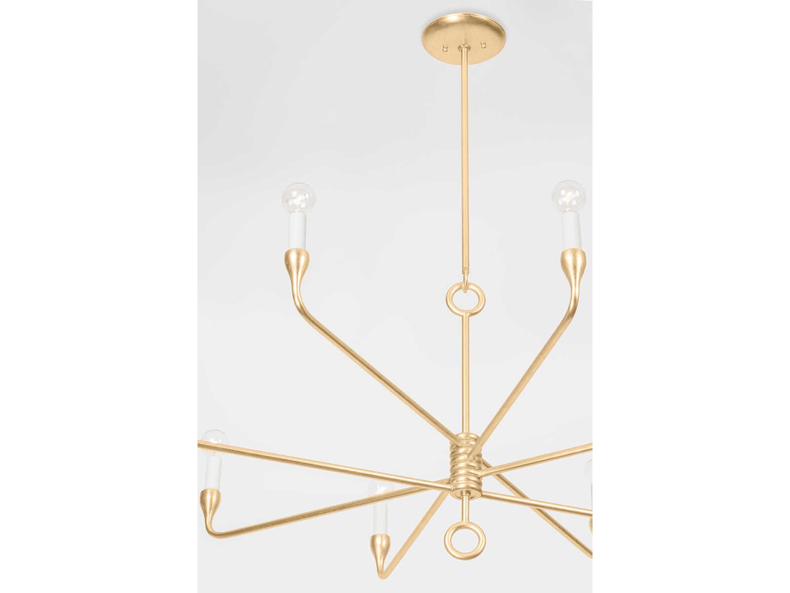 Troy Lighting Orson 8-Light Vintage Gold Leaf Candelabra Chandelier