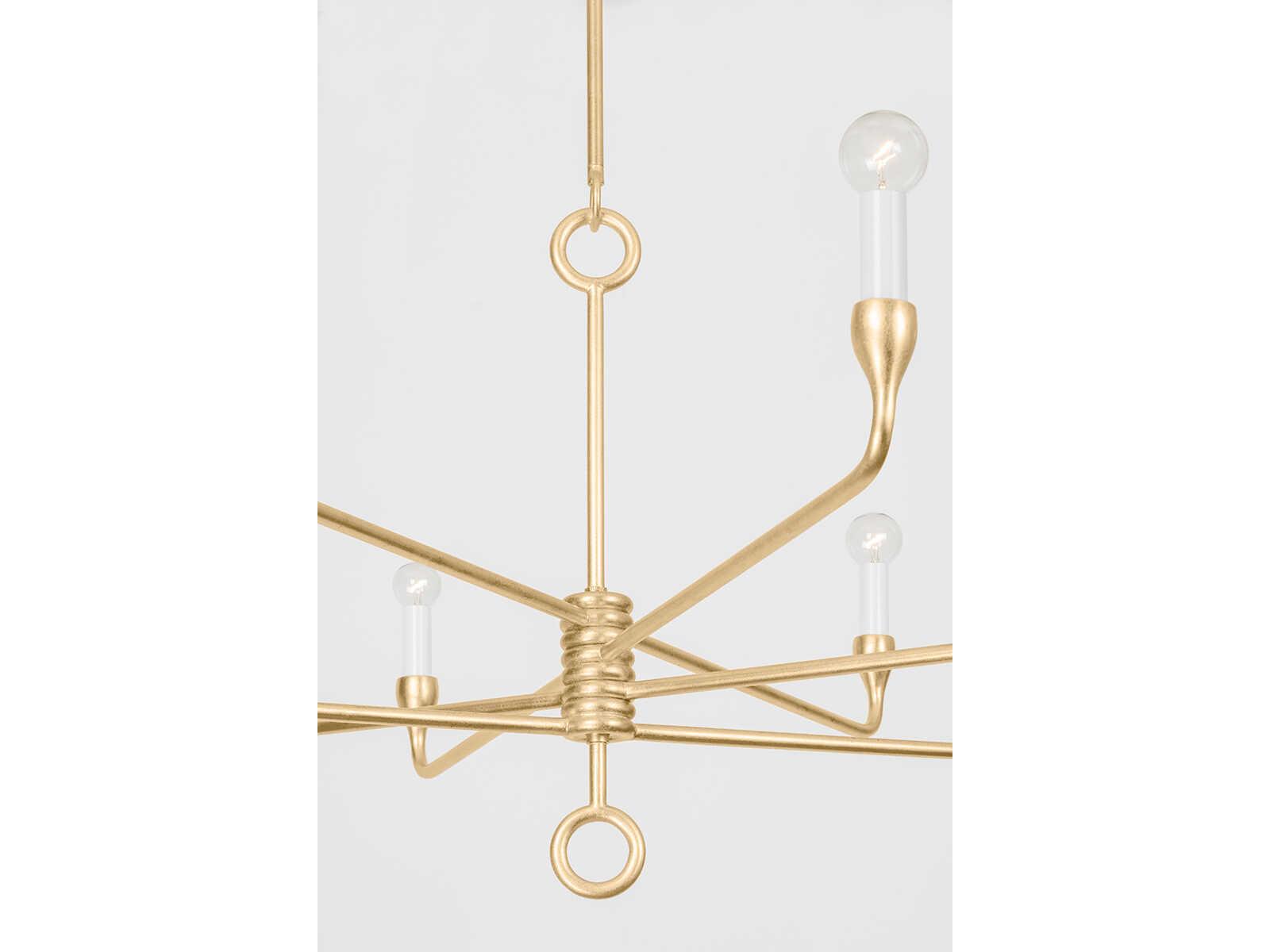Troy Lighting Orson 8-Light Vintage Gold Leaf Candelabra Chandelier