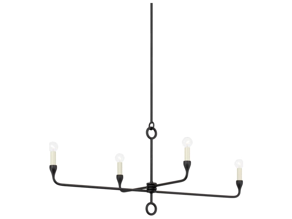 Troy Lighting Orson 4-Light Black Iron Linear Island Pendant