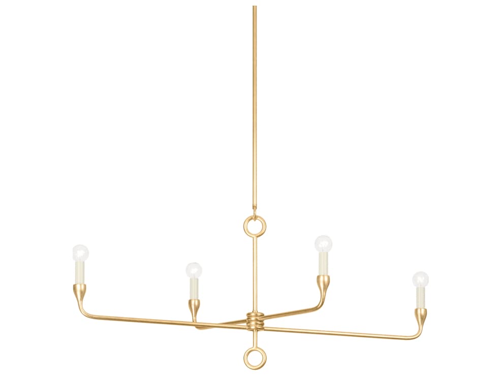 Troy Lighting Orson 4-Light Vintage Gold Leaf Linear Island Pendant