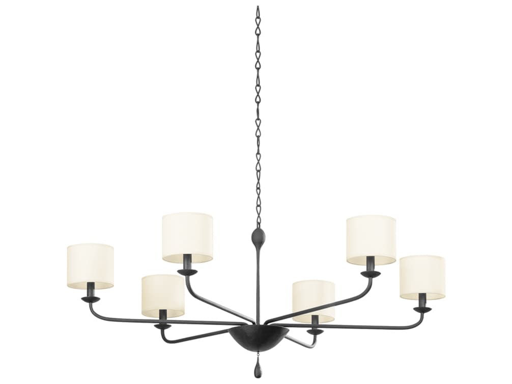 Troy Lighting Osmond 6-Light Black Iron Drum Chandelier