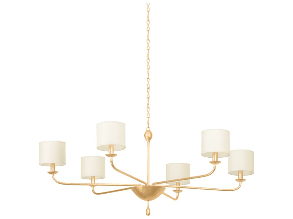 Troy Lighting Osmond 6-Light Vintage Gold Leaf Drum Chandelier