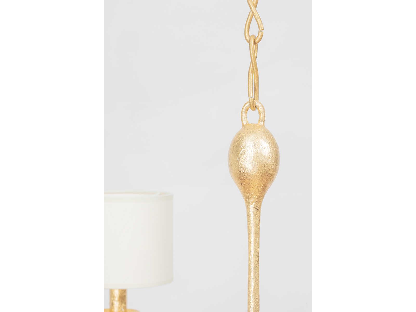 Troy Lighting Osmond 6-Light Vintage Gold Leaf Drum Chandelier