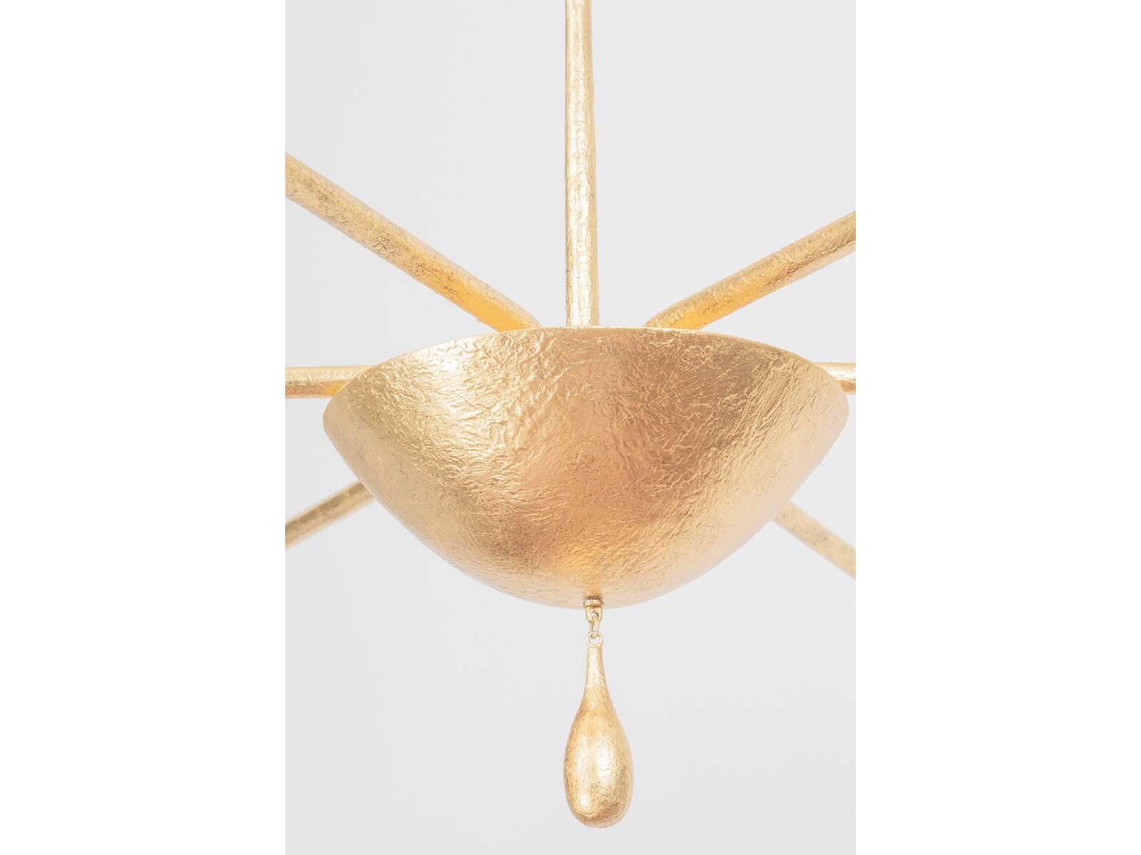 Troy Lighting Osmond 6-Light Vintage Gold Leaf Drum Chandelier