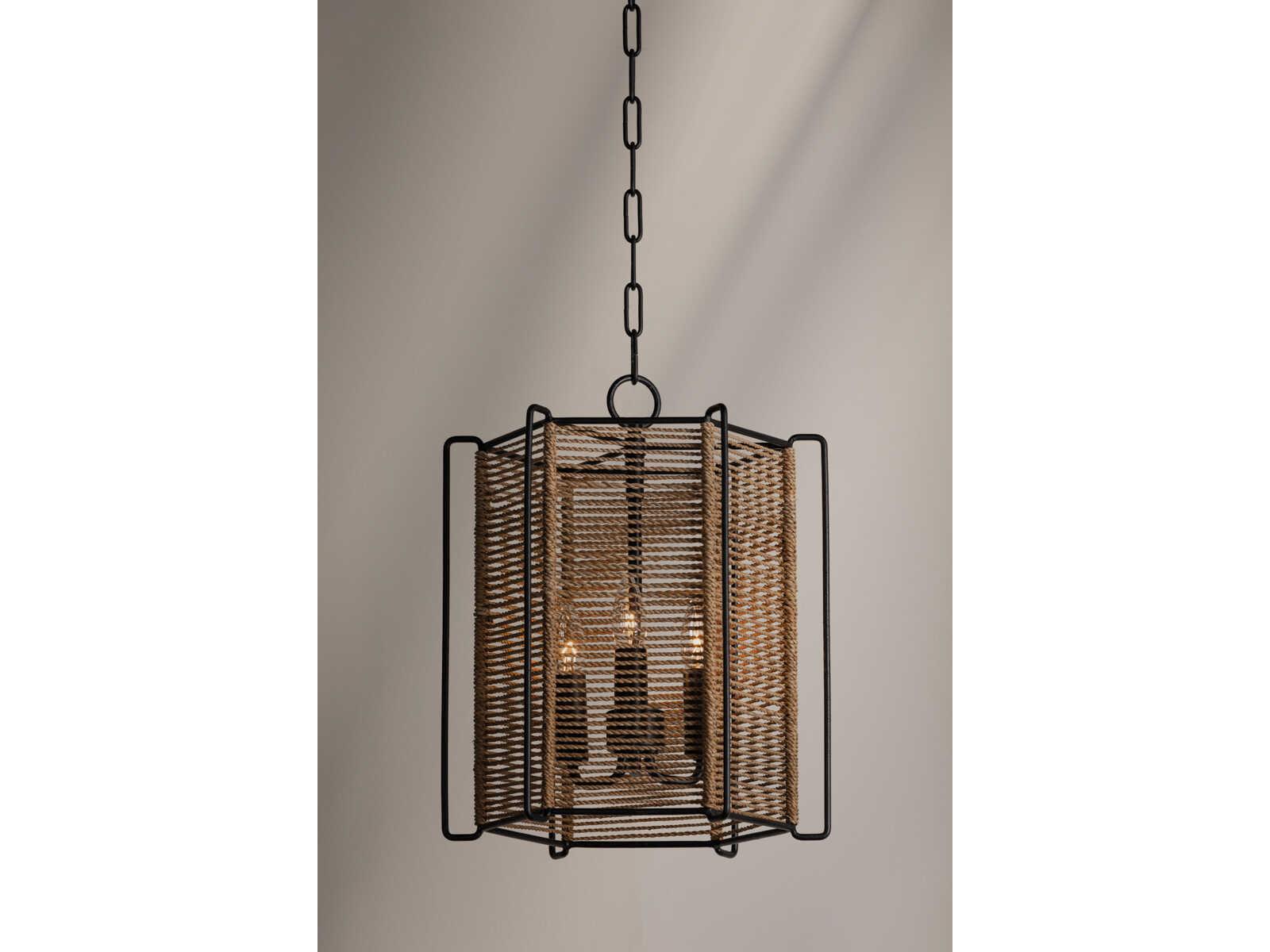 Troy Lighting Ramon 3-Light Textured Black Pendant