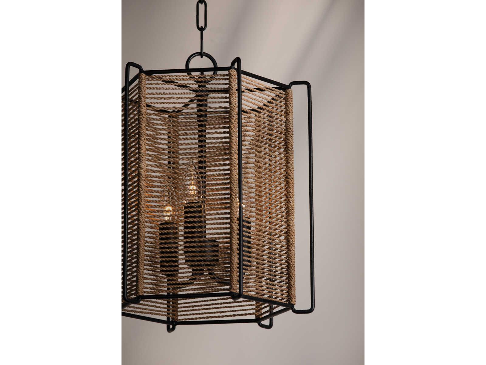 Troy Lighting Ramon 3-Light Textured Black Pendant