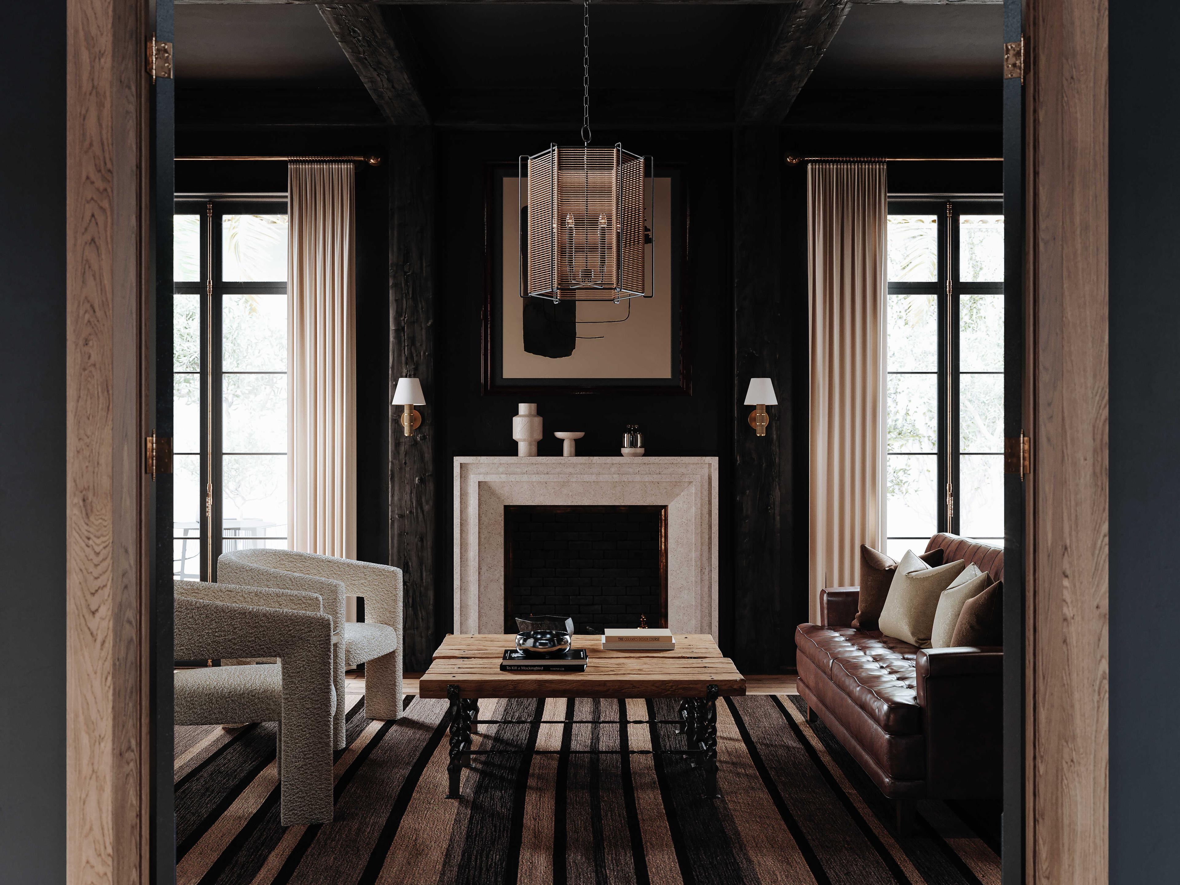 Troy Lighting Ramon 6-Light Textured Black Pendant