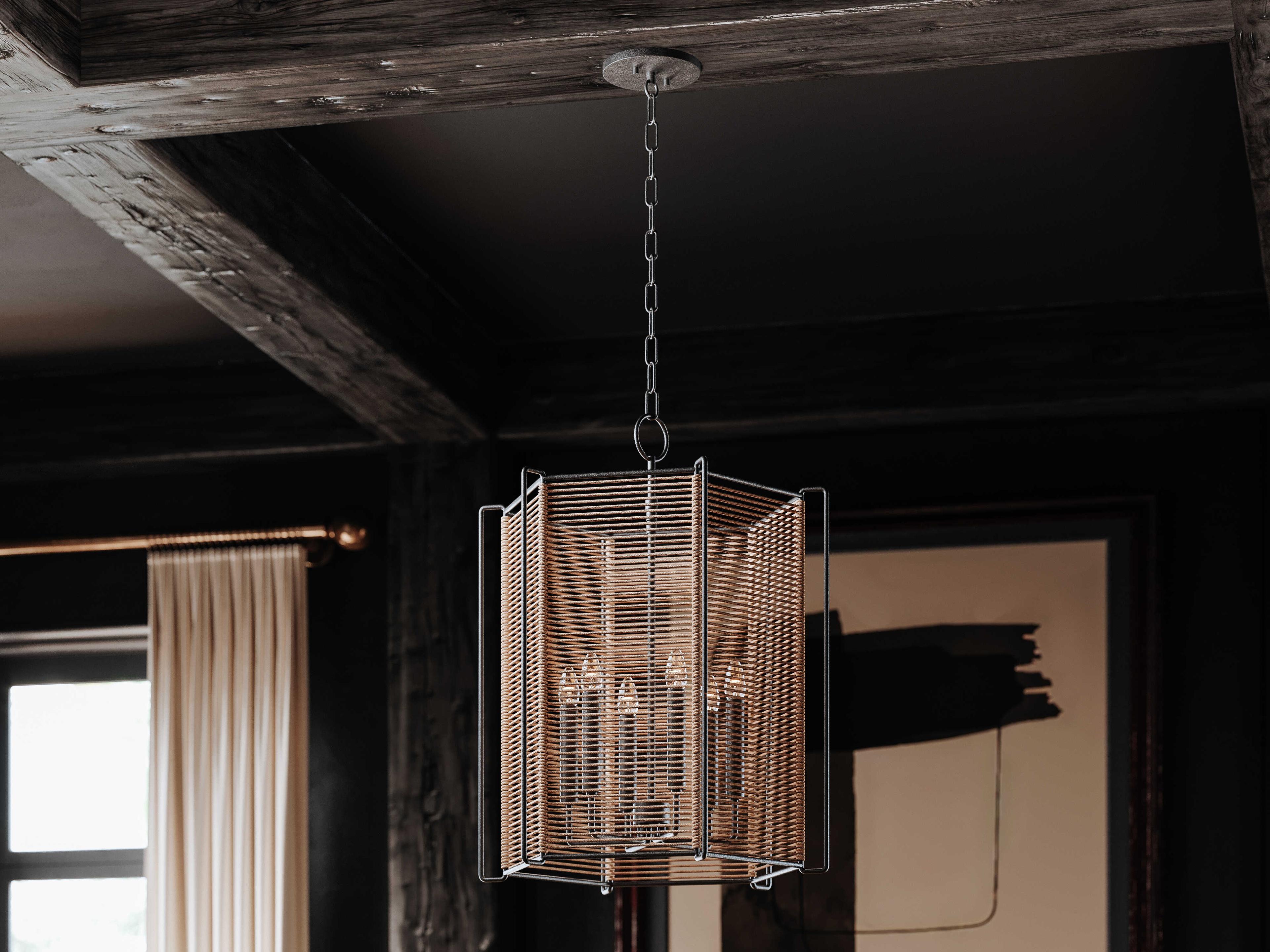 Troy Lighting Ramon 6-Light Textured Black Pendant