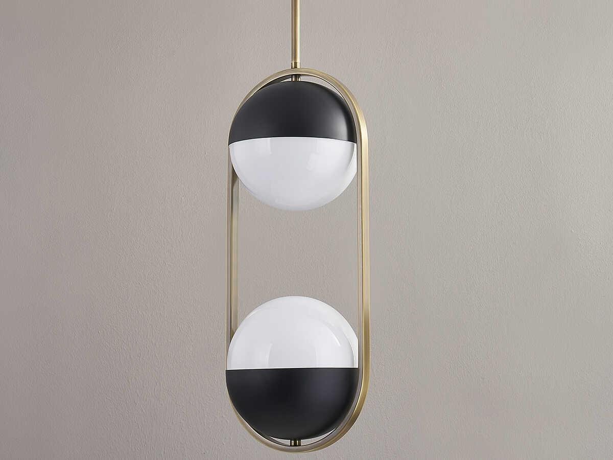 Troy Lighting Willard 2-Light Patina Brass Glass Globe Mini Pendant