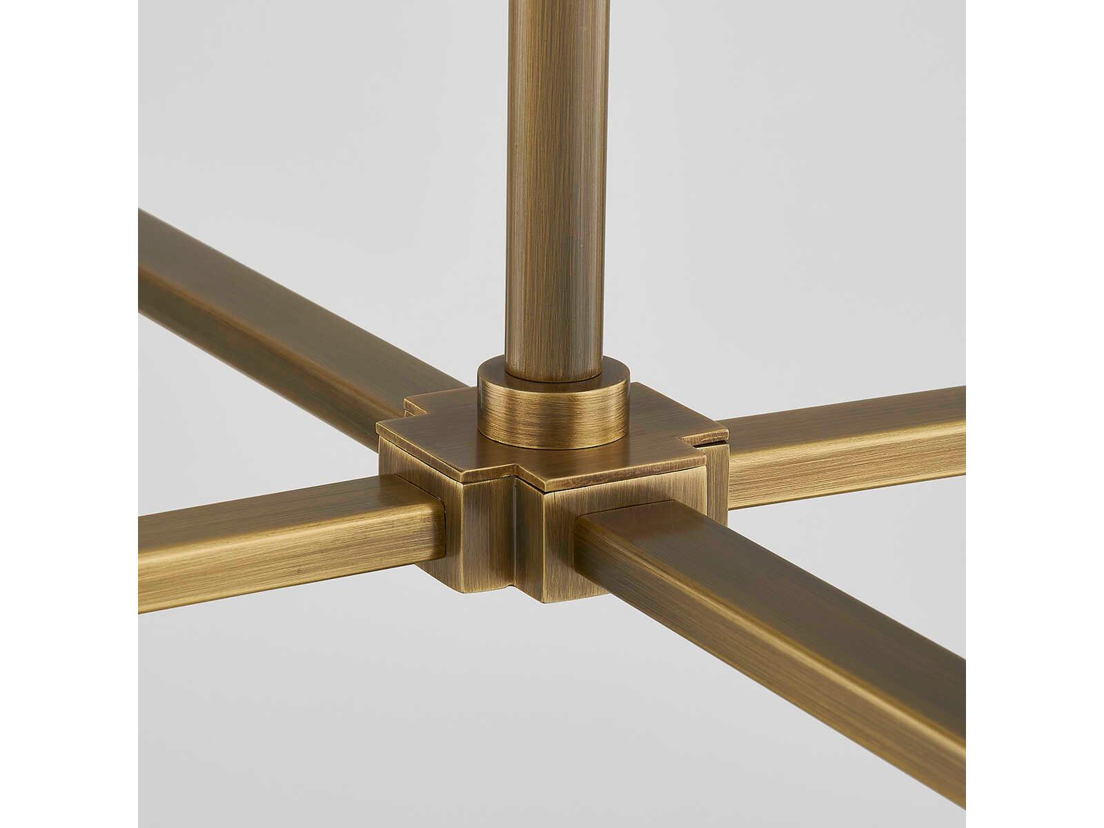 Troy Lighting Willard 4-Light Patina Brass Black Glass Globe Chandelier