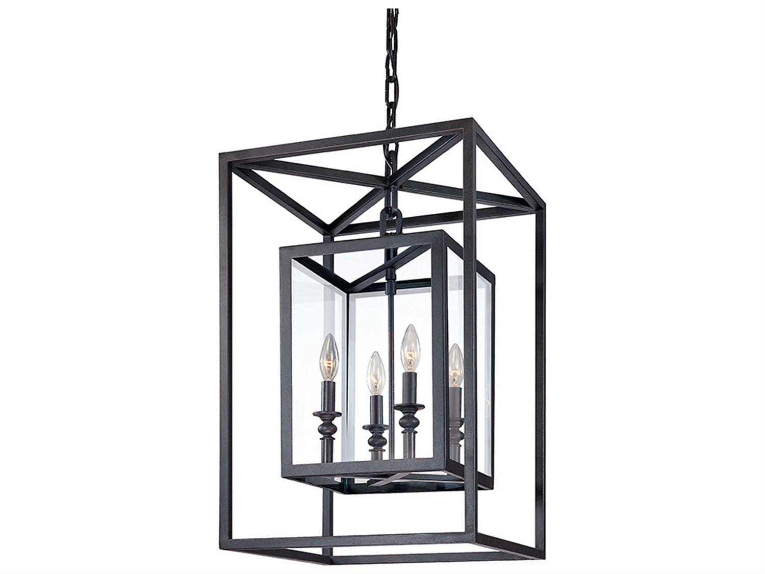 Troy Lighting Morgan 4-Light Deep Bronze Glass Pendant