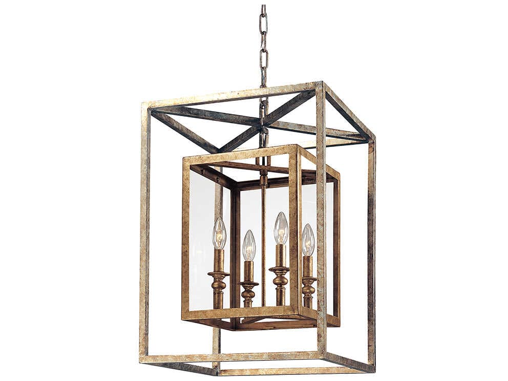 Troy Lighting Morgan 4-Light Gold Silver Leaf Glass Pendant