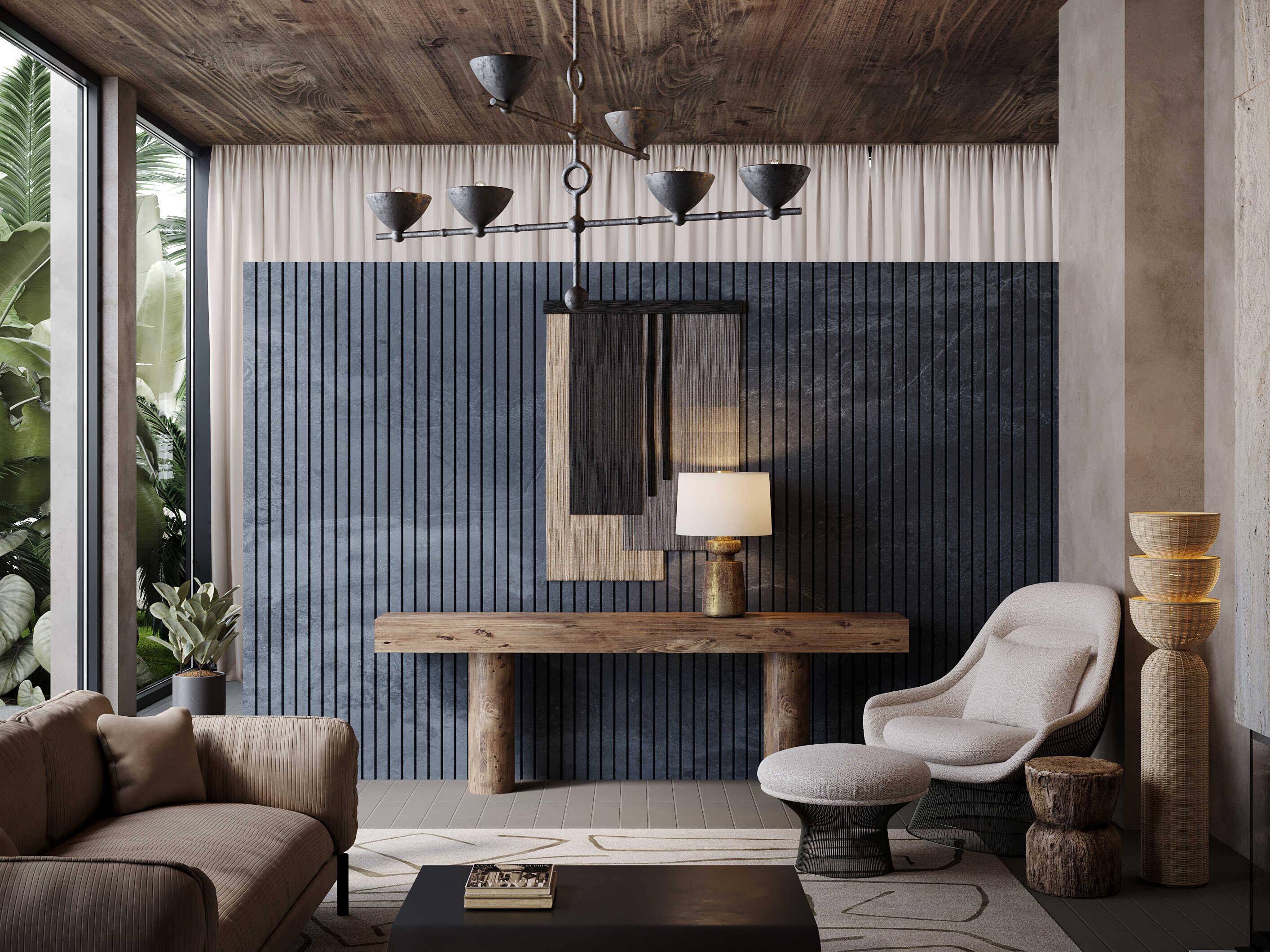 Troy Lighting Rian Patina Brass Natural Woven Light Wicker Floor Lamp