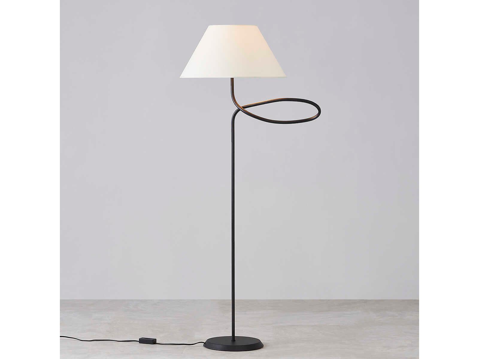 Troy Lighting Alameda Forged Iron Off White Mds Paper Black Floor Lamp
