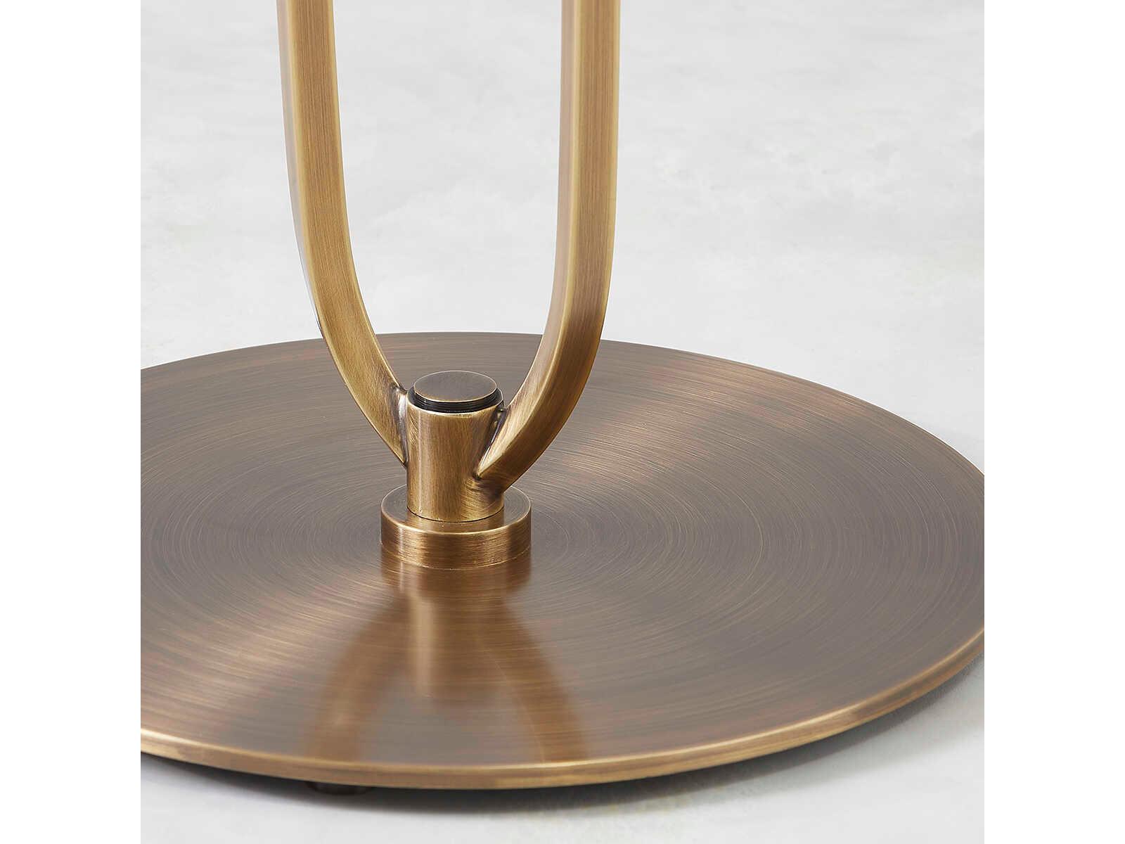 Troy Lighting Pearce Patina Brass Linen Floor Lamp