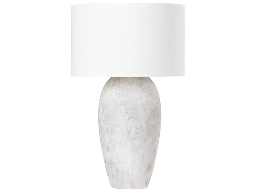Troy Lighting Zeke Ceramic Weathered Grey Off White Linen Buffet Lamp