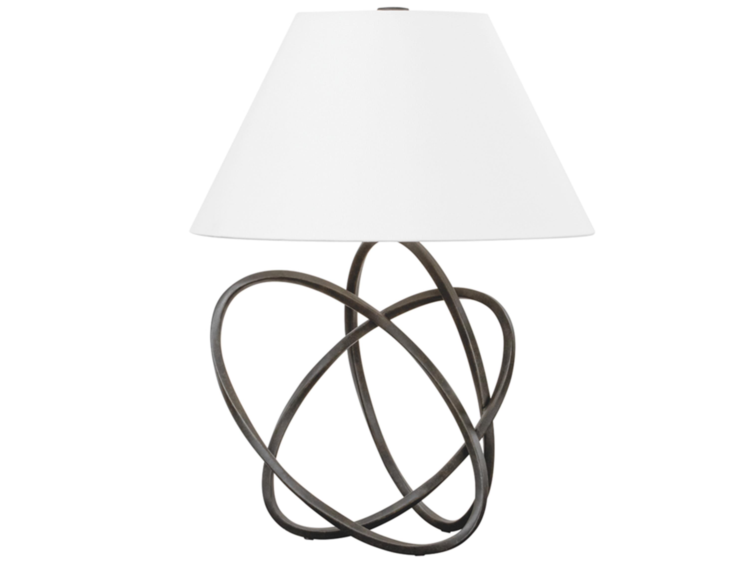 Troy Lighting Miles French Iron White Linen Gray Buffet Lamp