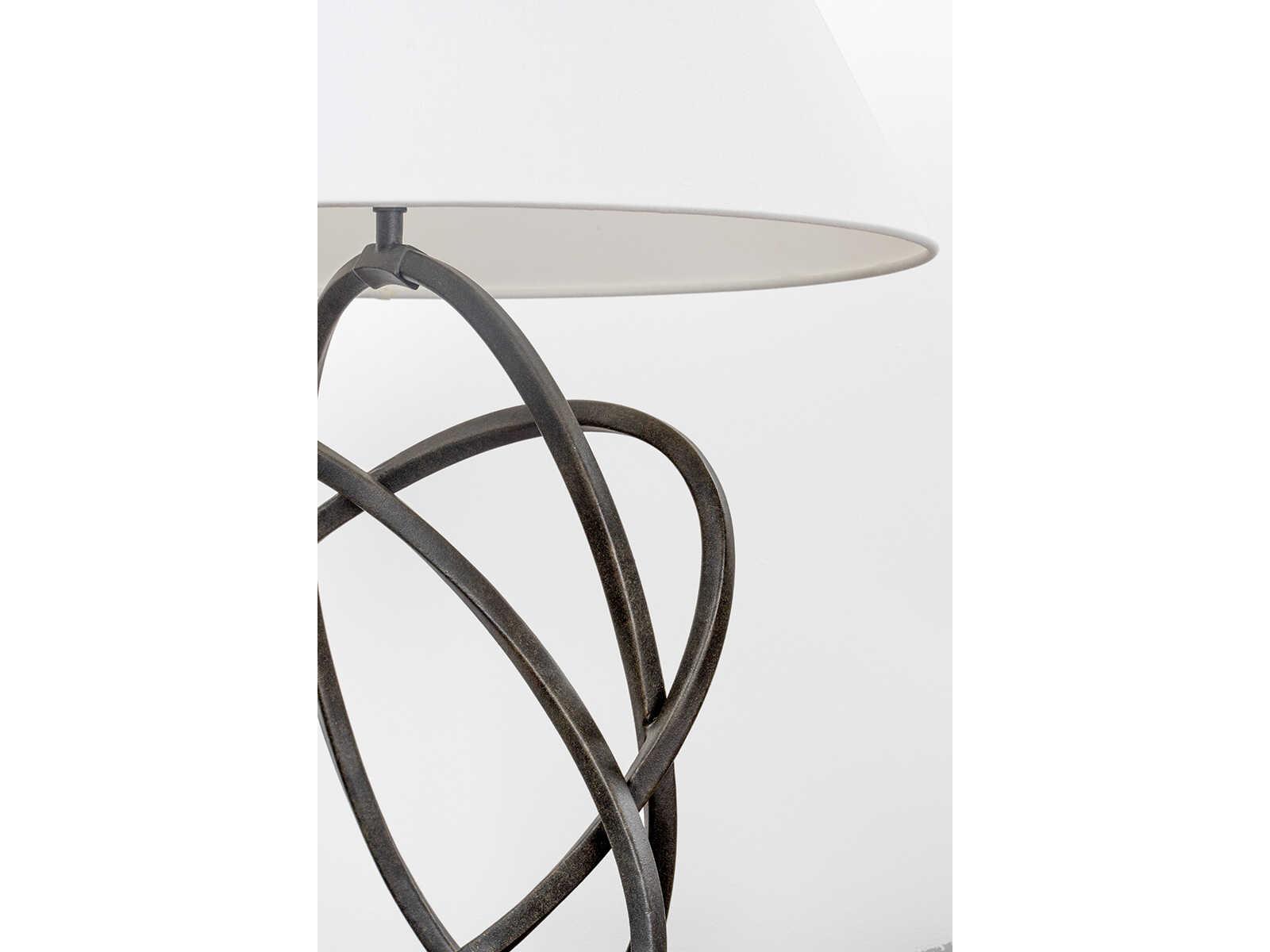 Troy Lighting Miles French Iron White Linen Gray Buffet Lamp