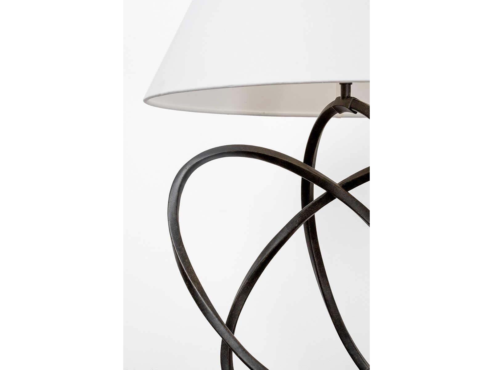 Troy Lighting Miles French Iron White Linen Gray Buffet Lamp