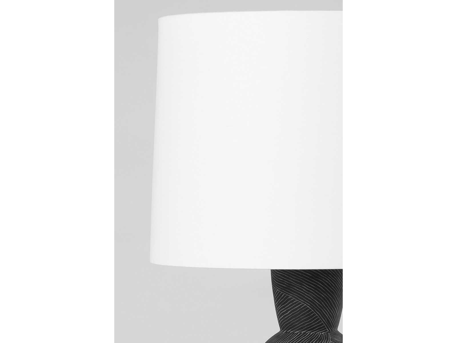 Troy Lighting Miles Ceramic Etched Black White Linen Buffet Lamp