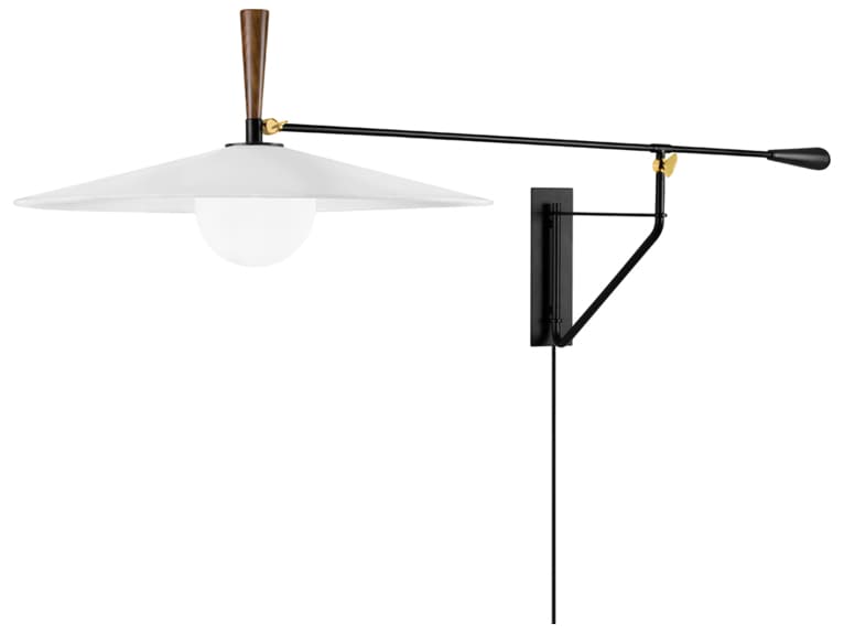 Troy Lighting Duarte 1-Light Soft Black Swing Wall Sconce